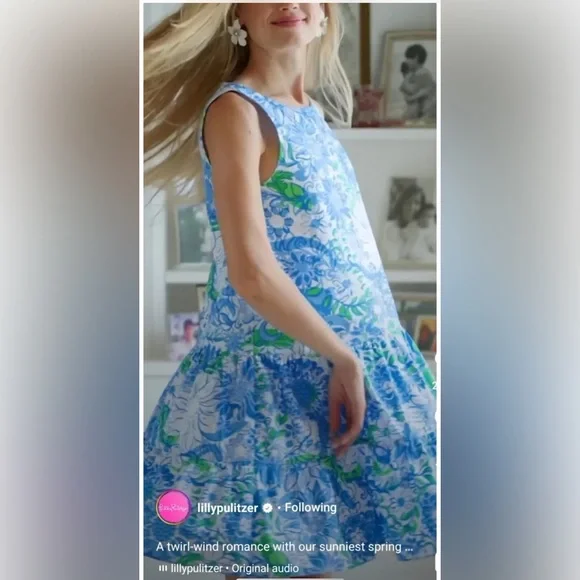 Lilly Pulitzer TRINA DRESS“Frenchie blue suns out”🔥